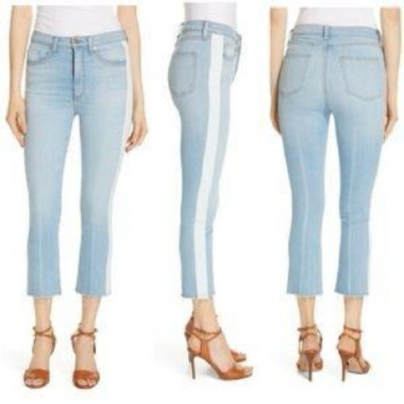 Veronica Beard Tuxedo Stripe 11" Carly Kick Flare Jeans (size 28) - Picture 1 of 8